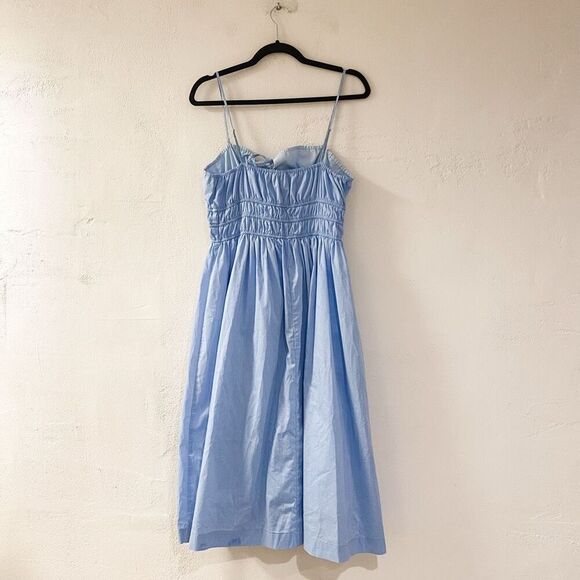 Anthropologie Smocked Midi Dress in Blue Medium - Picture 3 of 8